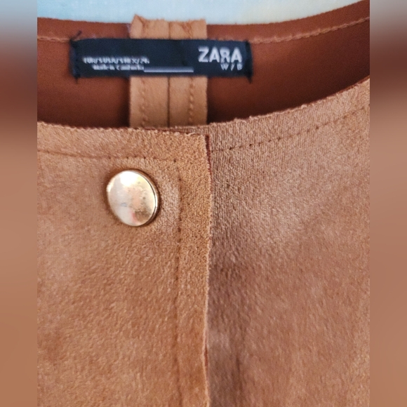 Zara Brown Faux Seude Coat With Teddy Bottom - Picture 6 of 10